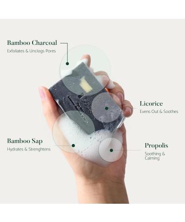 Bamboo Charcoal Gentle Soap Bar | Hypoallergenic Mild Soap for Sensitive Skin Vegan Cruelty-Free & Ideal for Acne-Prone Skin - Buy Online on GoSupps.com