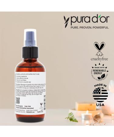 PURA D'OR Scalp & Hair Strengthening Oil 3.3 Oz | Boost Hair Growth Reduce Breakage Nourish Roots - Rosemary Castor & Peppermint Oil for Thicker Hair - Buy Online on GoSupps.com