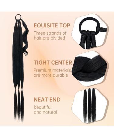 MY-LADY Long DIY Braided Ponytail Extension 34 inch Natural Black - Soft Synthetic Hairpiece for Women - Buy Online on GoSupps.com