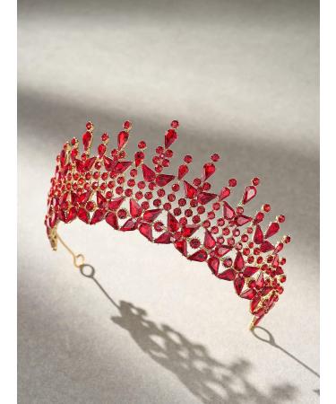 SWEETV Queen Crown for Women - Princess Tiara Pageant Diadem in Red - Buy Online on GoSupps.com