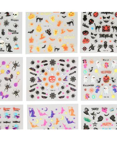 DIY Halloween Nail Sticker Self Adhesive Widely Use Halloween Nail Stickers Easy Use for Party for Daily Use - Buy Online on GoSupps.com