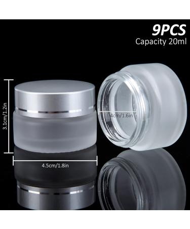 20ml Glass Cream Jar - Empty Cosmetic Container with Screw Cap for Creams Lotions & Travel - Set of 9 Silver - Buy Online on GoSupps.com