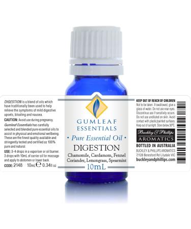 Gumleaf Essentials Digestion Essential Oil Blend - 10ml Cruelty Free & Vegan 100% Pure & Natural - Buy Online on GoSupps.com