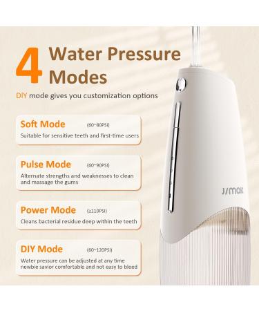 JIMOK Cordless Water Flosser - IPX7 Waterproof Portable 4 Modes Rechargeable Oral Irrigator for Teeth - Perfect for Home & Travel - Buy Online on GoSupps.com
