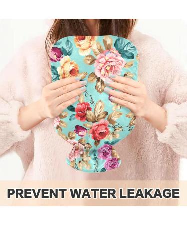 Naanle Hot Water Bottle with Cover - 2L Pink Orange Violet Flowers | Back Pain Relief Hand & Foot Warmer Neck Warmth Cold Therapy - International Shipping - Buy Online on GoSupps.com