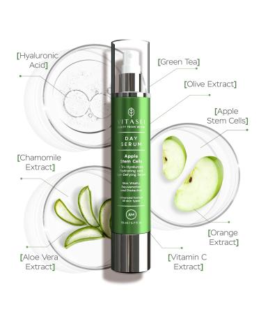 AM Day Serum with Apple Stem Cells & Hyaluronic Acid - Anti-Aging Moisturizer for Women | 1.7 Fl oz - Buy Online on GoSupps.com
