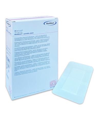 Plaster large sterile wound plaster 15x8 cm - wound dressing sterile plaster sensitive - 25 pieces individually packed - latex-free 15 x 8 cm