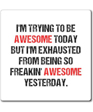 Funny Awesome Amazing Self-Motivations Inspirational Saying Humorous Motive Sayings Confident Uplifting Funny Magnets 3" 3" - Buy Online on GoSupps.com