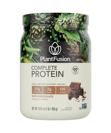 PlantFusion Vegan Protein Powder, Plant Based Protein Powder, BCAAs + Digestive Enzymes, Clean Protein; Dairy Free, Gluten Free, Chocolate 1 lb Chocolate 15.87 Ounce (Pack of 1)