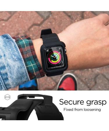 Spigen Rugged Armor Pro Designed for Apple Watch Band with Case for 38mm Series 3/2/1/Original (2015) - Black - Buy Online on GoSupps.com
