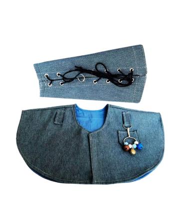 POPETPOP Parrot Anti-Scratch Shoulder Protector Multi-Purpose Bird Shoulder Shawl Bird Diaper Pad for Parakeets Cockatiels Conures Macaws Finches Lovebird Hang Bird Anklet & Toys 49*31cm Sky-blue