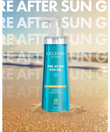 Celenes by Sweden Pre & After Sun Gel 200 ml All Skin Types - After Sun Milk in Refreshing Gel Moisturizing Soothing Postbiotic Regeneration Hydration Lasting Essential Minerals - Buy Online on GoSupps.com