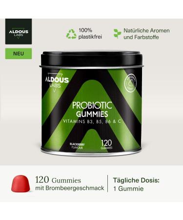 Probiotic Gummies for Gut Health | 120 Blackberry-Flavored Chews | Bifidobacterium & Lactobacillus | Supports Digestion & Reduces Flatulence | Vitamin-Enriched | Perfect for Gummy Bear Lovers - Buy Online on GoSupps.com