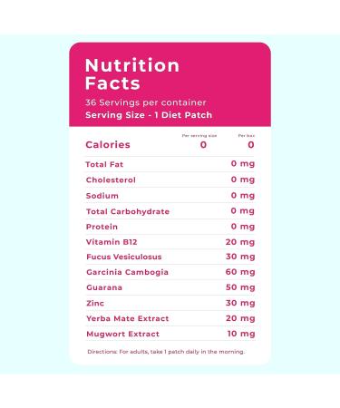 Spirit Patches B12 Mugwort Garcinia Cambogia Belly Patches - 36 Pack | Natural Energy Patch with Zinc, Guarana, Yerba Mate - Self Adhesive and Transparent - Buy Online on GoSupps.com