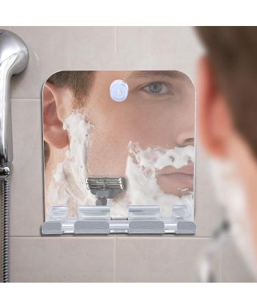 Fog Free Anti-Fog Shower Mirror with Razor Holder - Frameless Wall Hanging Shave Makeup Mirror | Bathroom Accessories for Men - Buy Online on GoSupps.com