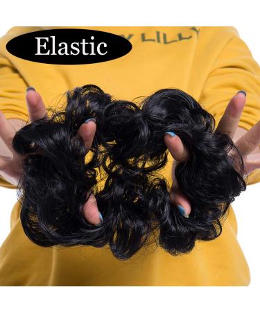 Silk-Co Hair Part with Rubber Band | Wavy Soft Dutt Hair Extensions 35g - Medium Brown & Bleaching Blonde Messy Bun Updos - Buy Online on GoSupps.com