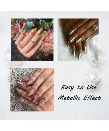 GZMAYUEN Chrome Nail Powder Set - 6 Colors Metallic Mirror Effect Nail Powders with Eyeshadow Sticks - Buy Online on GoSupps.com