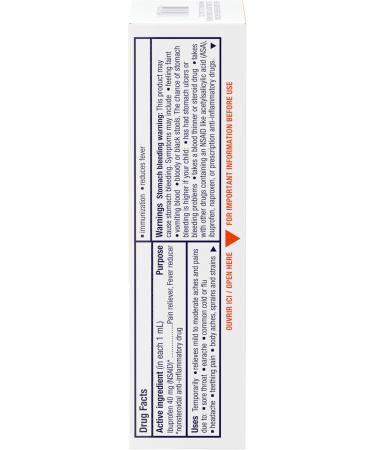 Motrin Infants' Ibuprofen Oral Suspension Concentrated Drops Dye Free Berry Flavour 40 mg/ml 30 mL - Buy Online on GoSupps.com