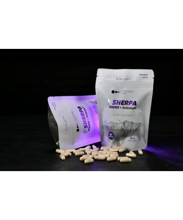 vSherpa Iodine + Selenium, Premium Quality Dietary Supplement for Thyroid Health, Hormonal Balance, and Immune Support, Supports Metabolism and Energy Levels, Gluten-Free, Non-GMO, 60 Capsules - Buy Online on GoSupps.com