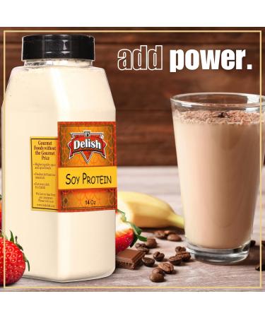 It's Delish Soy Protein Powder 14 OZ Large Jar | Plant-Based Bulk Protein Powder Unflavored for Drinks Shakes Meal Replacement | No Sugar Added Vegan Gluten & Milk Free Keto Kosher - Buy Online on GoSupps.com