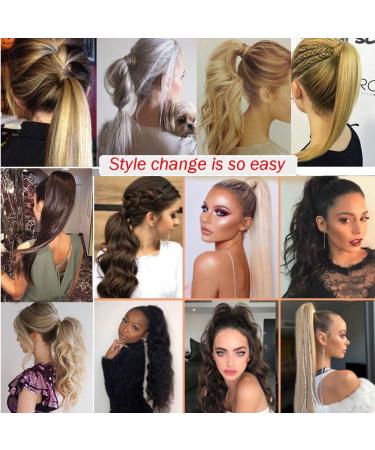 26 Inch Long Straight Wrap around Ponytail Extensions Synthetic Clip in Ponytail Hair Extensions Hairpiece for Women- Dark Black - Buy Online on GoSupps.com