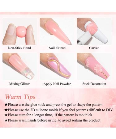 Supwee Solid Gel Nail Extension - Multifunctional Non-Stick Hand Sculpture Build-Up Gel for Nail Art & Carving Patterns - Buy Online on GoSupps.com