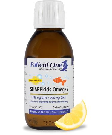 Patient One SHARPkids Omegas Liquid | Supplement to Support Heart Brain and Joint Health* | High-Potency Omega-3 Fish Oil | Lemon Flavor | 5 fl oz