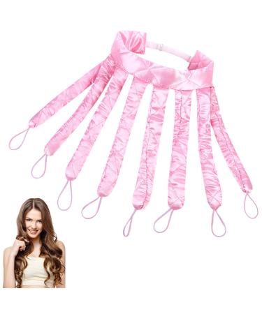 Heatless Curling Rod Octopus Heatless Curling Rod Headband Soft No Heat Hair Curlers No Heat Wave Hair Curlers Styling Tools for Overnight DIY Hair Styling Tools (Pink)