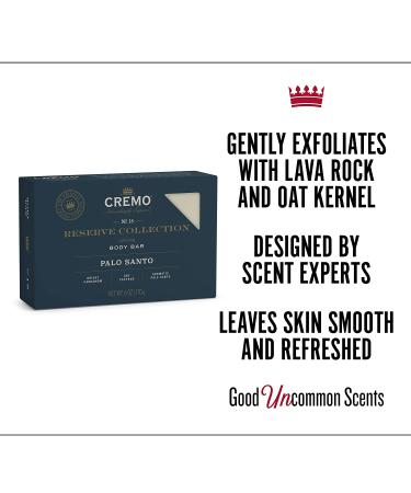 Cremo Exfoliating Body Bars - Palo Santo (3 Pack) | Smooth Skin with Lava Rock & Shea Butter - Buy Online on GoSupps.com