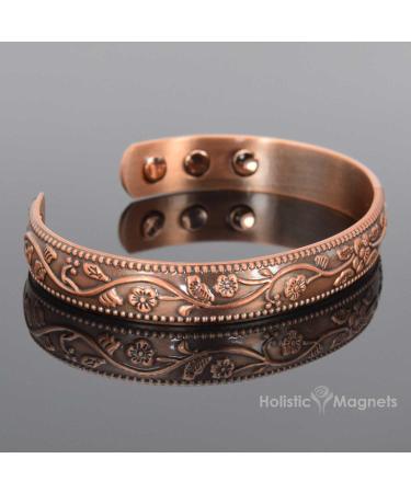 Holistic Magnets Copper Bracelet for Women - Arthritis & Tendinitis Relief - Pure Copper Joint Healing Gift - Adjustable Size S/M (Wrist 15-18cm) - Buy Online on GoSupps.com