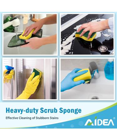 AIDEA Heavy Duty Scrub Sponge-12 Count | Stink Free Eco Scrub Pads for Effortless Cleaning | Dishes, Pots, Pans | 4.3 x 3.12 x 1.2 | Pack of 1 - Buy Online on GoSupps.com