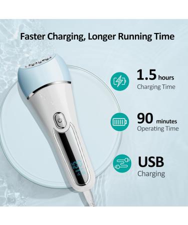 6-in-1 Epilator for Women - IPX7 Waterproof Hair Removal & Exfoliation | Rechargeable Shaver Facial Brush & Massage - Buy Online on GoSupps.com