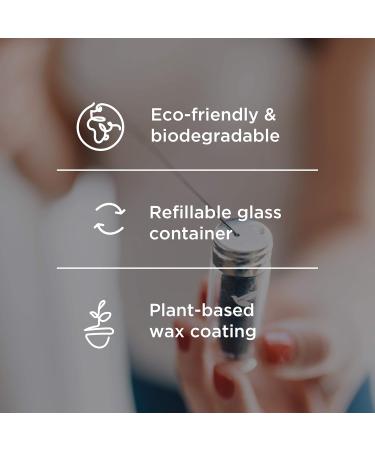 Organic Biodegradable Bamboo Charcoal Dental Floss - Vegan Eco-Friendly Mint Flavored | Refillable Glass Holder & Zero Waste Oral Care - Buy Online on GoSupps.com