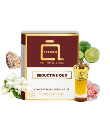 ARABIAN PERFUMES & OILS Seductive Oud Perfume Oil - Romantic Floral Warm Fragrance Oil for Men and Women - Travel Size Perfume 0.10 Fl. Oz.