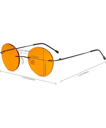 Eyekepper Frameless Blue Light Blocking Glasses - Round Rimless Orange Tinted Lens for Better Sleep - Unisex +0.00 Blue-bb98 - Buy Online on GoSupps.com