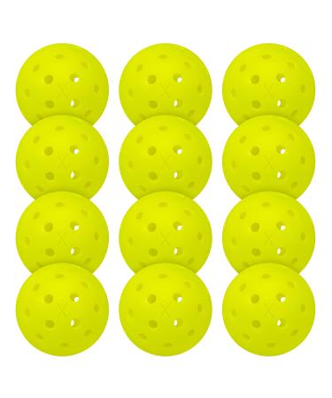 Franklin Sports Outdoor Pickleballs - X-40 Pickleball Balls - USA Pickleball (USAPA) Approved - Official US Open Ball - 3, 12, and 100 Bulk Packs of Pickleballs Optic Yellow 12 Pack Pickleballs