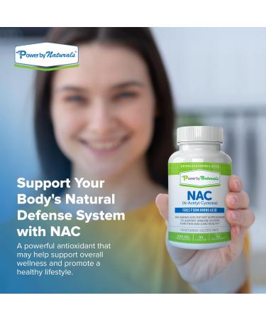 Power By Naturals NAC Supplement - 1000mg N-Acetyl Cysteine for Liver and Lung Support - 90ct Pure NAC Capsules - Buy Online on GoSupps.com