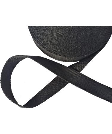 Cotton Webbing 3/4 Inch 15 Yards Mediumweight Polyester Cotton Strap for Tote Bags Crafts - Black - Buy Online on GoSupps.com