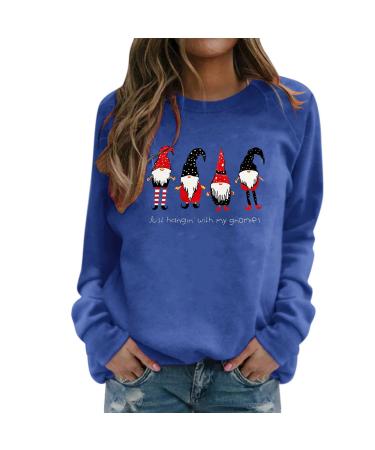 Genetic women sweater Christmas rudolph reindeer elf Christmas sweater hooded sweater Christmas sweater Santa Claus christmas sweatshirt sweater Christmas sweater beige women b-blue m