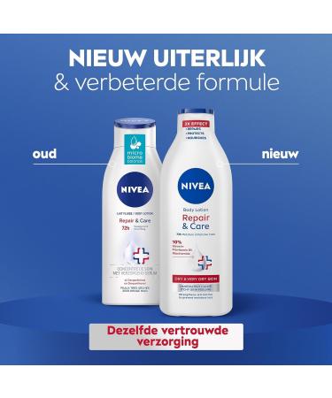 Beiersdorf AG NIVEA Repair & Care Body Lotion Lotion for Very Dry Skin 72h Moisturizing Serum with Niacinamide Glycerin and Provitamin B5 Body care 400 ml - Buy Online on GoSupps.com