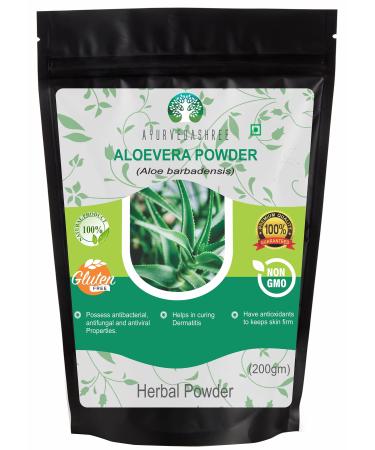 Aloe Vera Leaf Powder 200 Gram - 100% Pure & Naturally Cultivated Aloevera Powder - Aloe Barbadensis - Vegan I Non GMO I Natural Skin Moisturizer