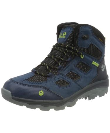 Jack Wolfskin Unisex-Child Vojo Texapore Mid K Hiking Boot Big Kid (8-12 Years) 2 Big Kid Dark Blue/Lime