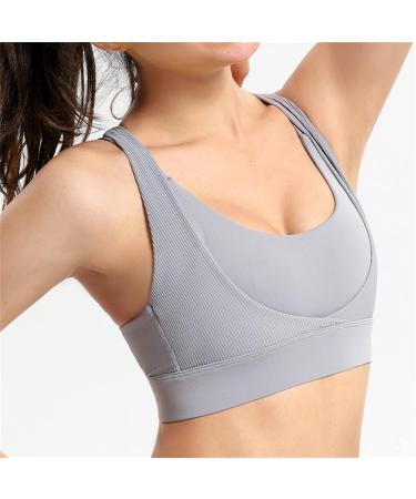 Buy RTDGCV Women's Sports Bra - Shockproof Active Yoga Vest | Blue & Gray Fitness Wear for Training - Buy Online on GoSupps.com