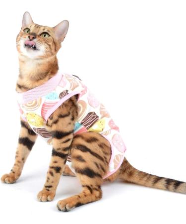 Selmai Medical Pet Shirt for Dogs & Cats | Soft Cotton E-Collar Alternative | Wound Protection & Nursing Clothing | Pink M Donut Design - Buy Online on GoSupps.com