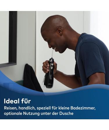 Waterpik Wireless Oral Shower Cordless Advanced - 4 Pressure Settings Regulated Printing Area Induction Charging Black - Shop Internationally - Buy Online on GoSupps.com