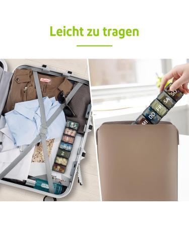 Weekly Pill Organizer Box - 7-Day Tablet Storage - OPRET Medication Organizer - Black & White - Buy Online on GoSupps.com