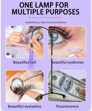 Uv Lash Lamp for Eyelash Extensions Nail Tech Glue Lamp Adjustable Wattage Flexible Gooseneck led Floor Lamp 5W LED UV Light for Light-Curing with Foot Pedal 405-410nm Fast Dryer UV Light White - Buy Online on GoSupps.com