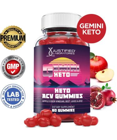 Justified Laboratories Gemini Keto Gummies 1000MG ACV with Pomegranate & Beet Root | 60 Vitamin B12 Gummies for Weight Loss - Buy Online on GoSupps.com