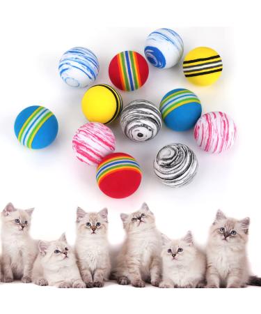 TIESOME Rainbow Cat Toy Balls 12PCS 4.2 CM Large Sponge Cat Ball Colorful Foam Balls for Kittens Soft Noise Free Pet Ball Toy Interactive Cat Toys Cat Exercise Toy Balls - Buy Online on GoSupps.com