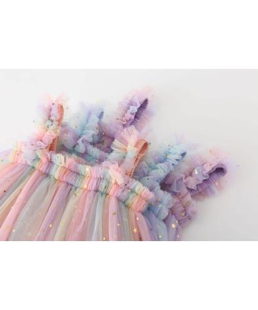 PythJooh Baby Girl Tulle Dress | Sleeveless Butterfly Wings Tutu Princess Dress | 18-24 Months | Starry Blue - Buy Online on GoSupps.com